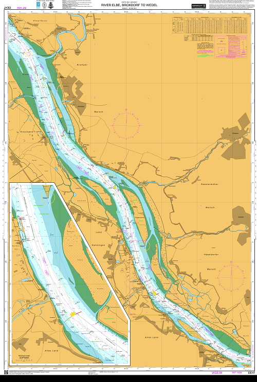 ADMIRALTY Chart DE47: River Elbe, Brokdorf to Wedel