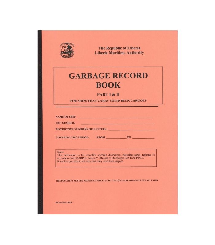 Liberian Garbage Record Book - Bulk Carriers