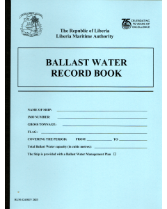 Liberian Ballast Water Record Book