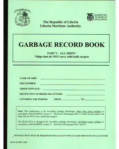 Liberian Garbage Record Book Part 1 - All Ships